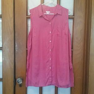 J Jill Love Linen Sleeveless Top Size L